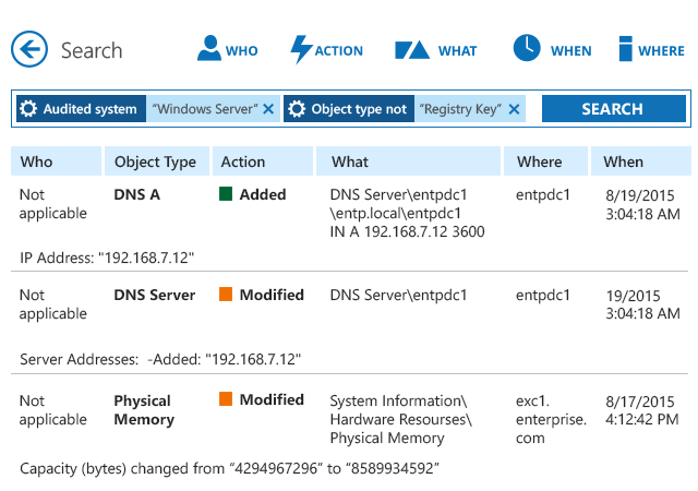 Add more context to any Windows Server change using Interactive Search